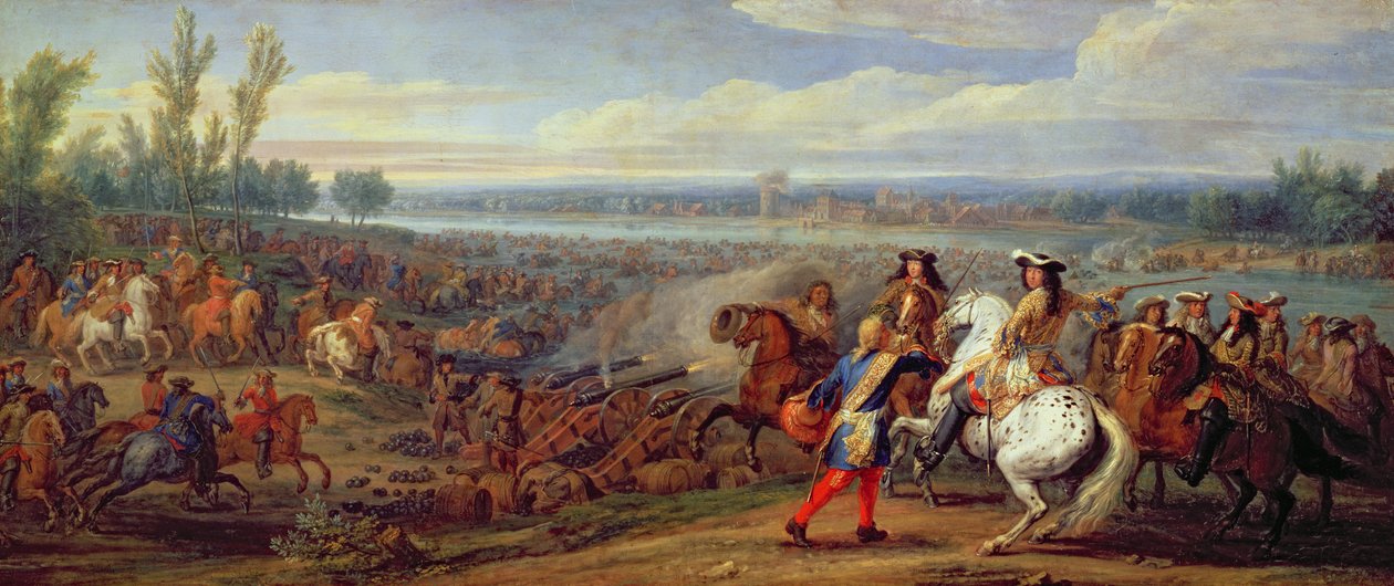 Övergången över Rhen, den 12 juni 1672 av Adam Frans van der Meulen