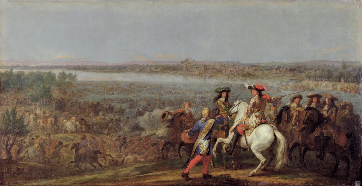 Övergången över Rhen, den 12 juni 1672 av Adam Frans van der Meulen