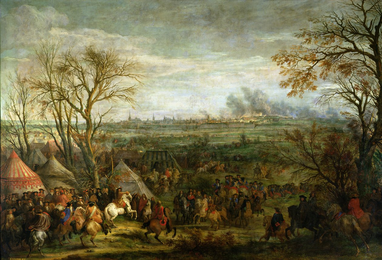 Intagandet av Cambrai 1677 av Ludvig XIV (1638-1715), sent 1600-tal av Adam Frans van der Meulen