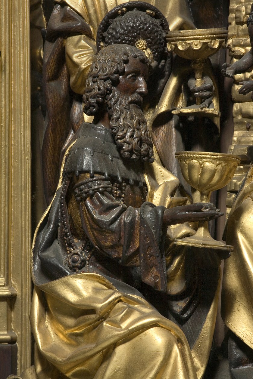 Tillbedjan av Magi, detalj av Adam Kraft