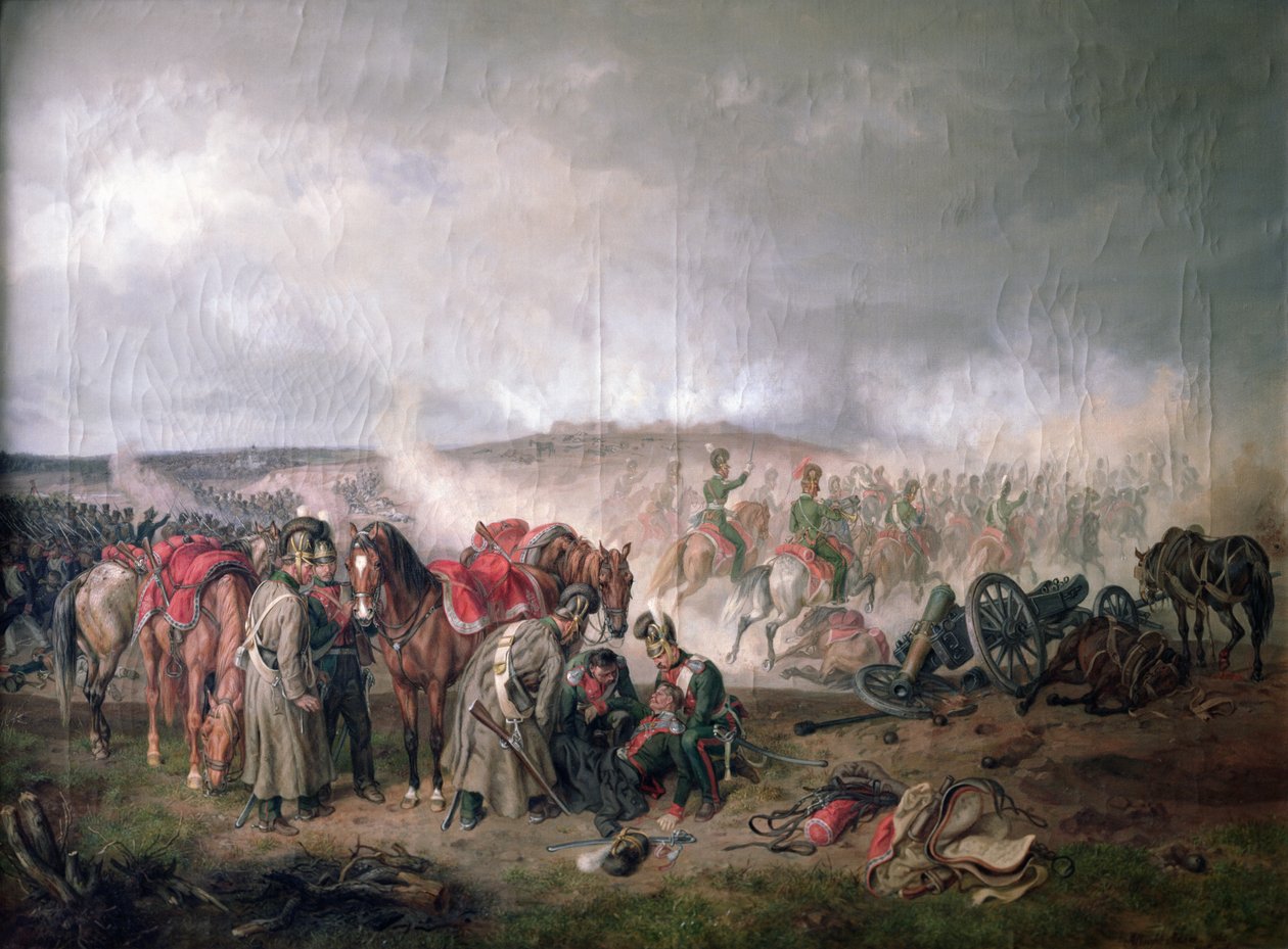 Greve Seinsheims död i slaget vid Borodino 1812, 1862 av Adam Albrecht
