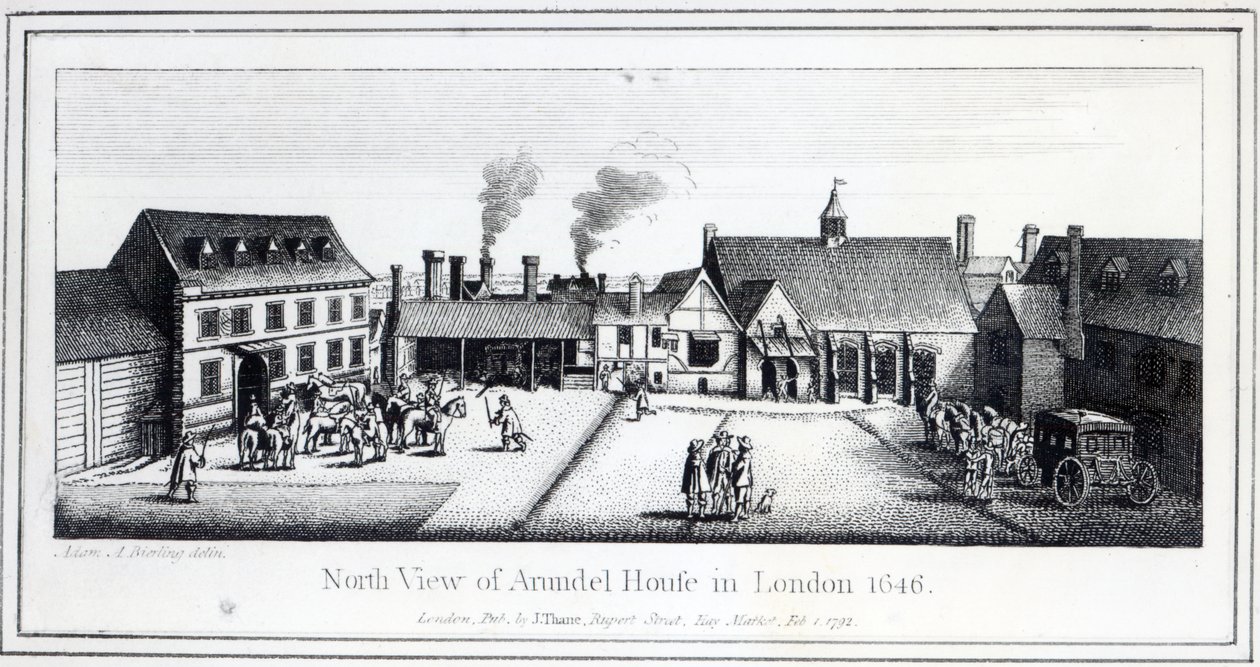 North View of Arundel House i London etsat av Wenceslaus Hollar 1646 och publicerat 1792 av Adam Alexius Bierling