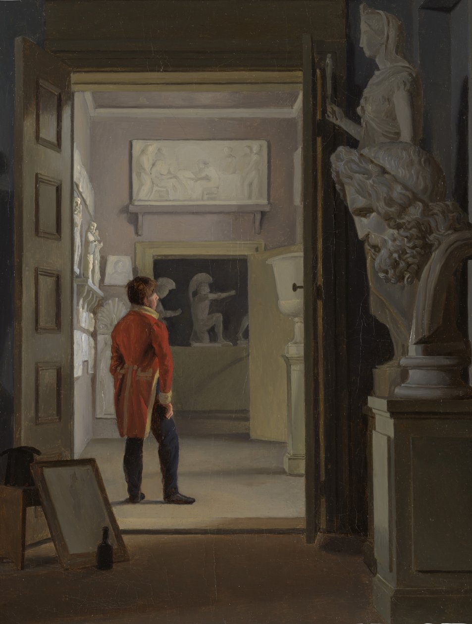 Antikvitetssalen på Charlottenborgs slott, Köpenhamn, 1830. av Adam August Müller