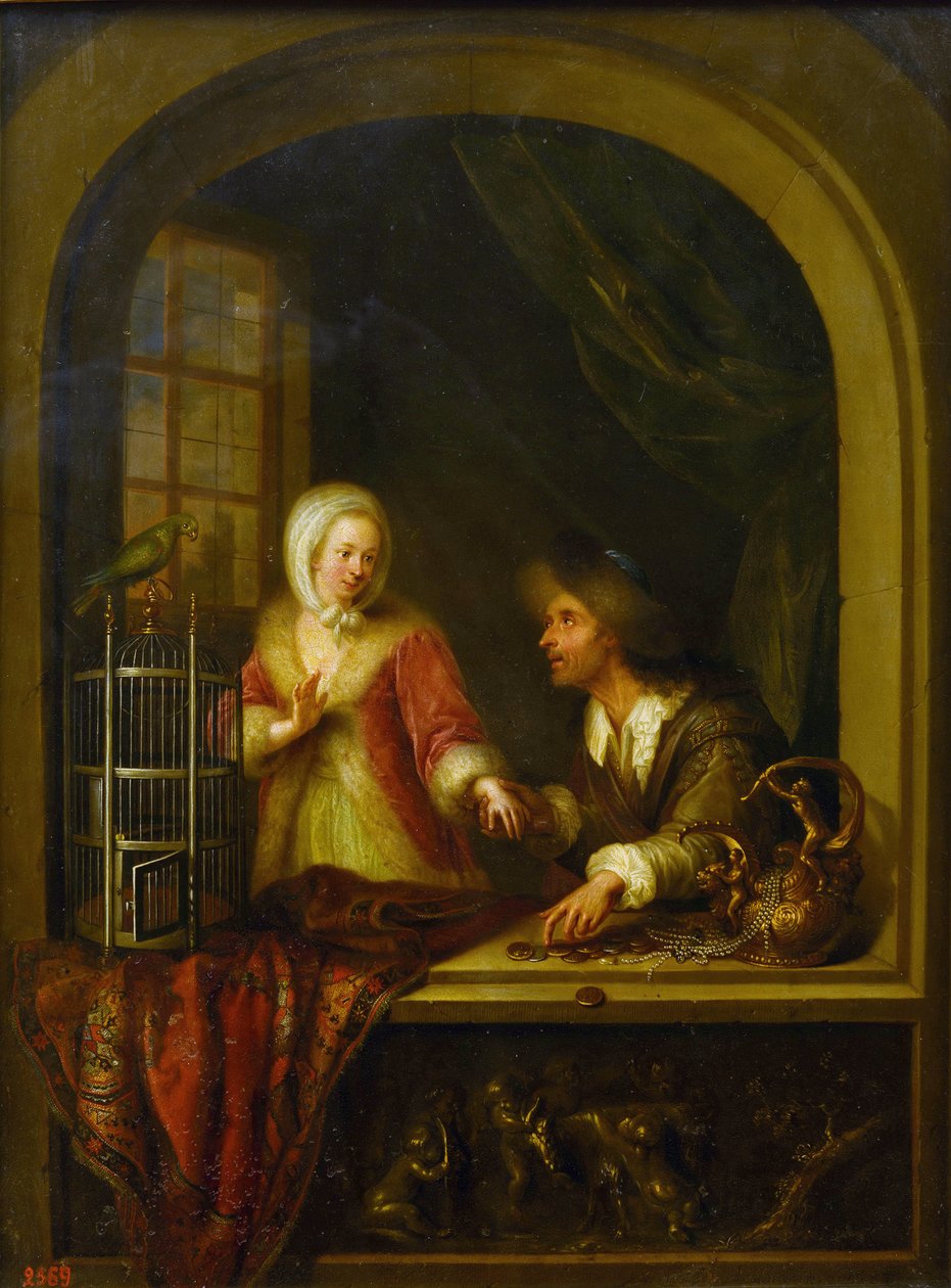 Förföraren par Braun, Adam (1748-1827). Olja på duk av Adam Braun