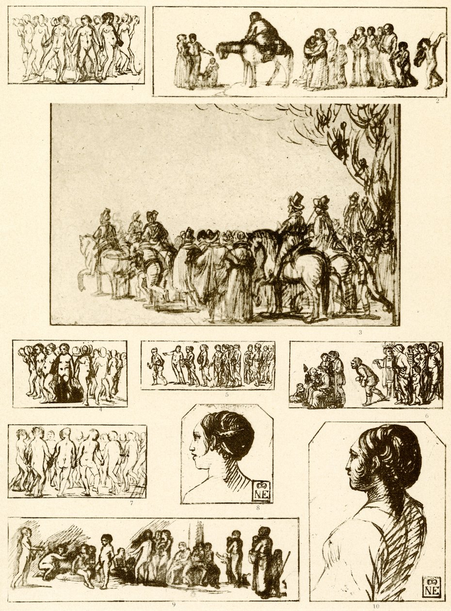 Runddanser, huvudstudier och grupper av figurer av Adam Elsheimer