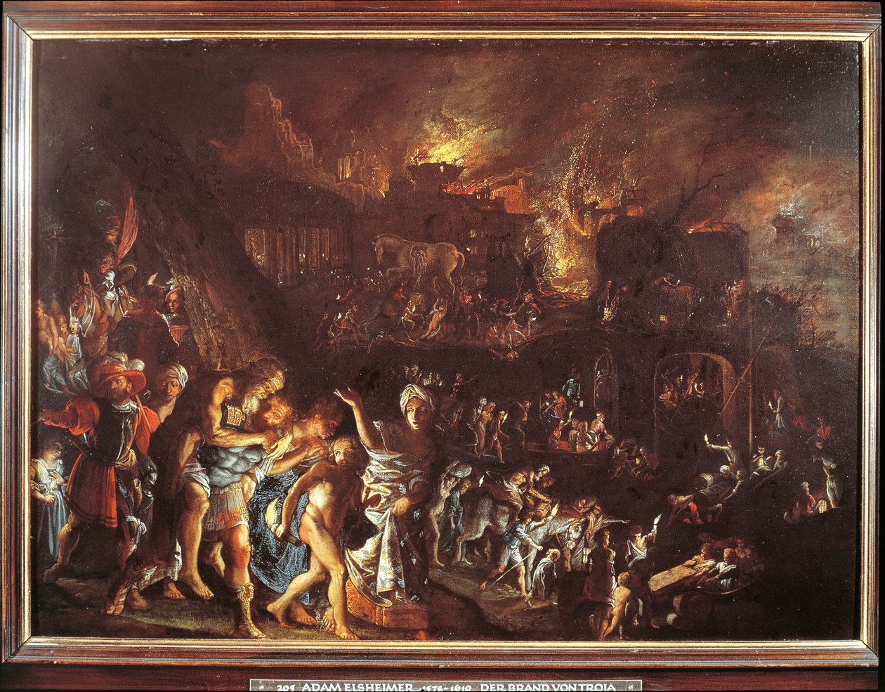 Brännandet av Troja, ca. 1604 (olja på koppar) av Adam Elsheimer