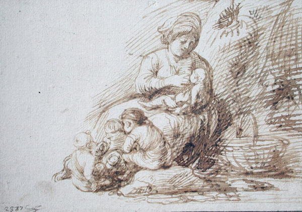 Kvinna som ammar av Adam Elsheimer