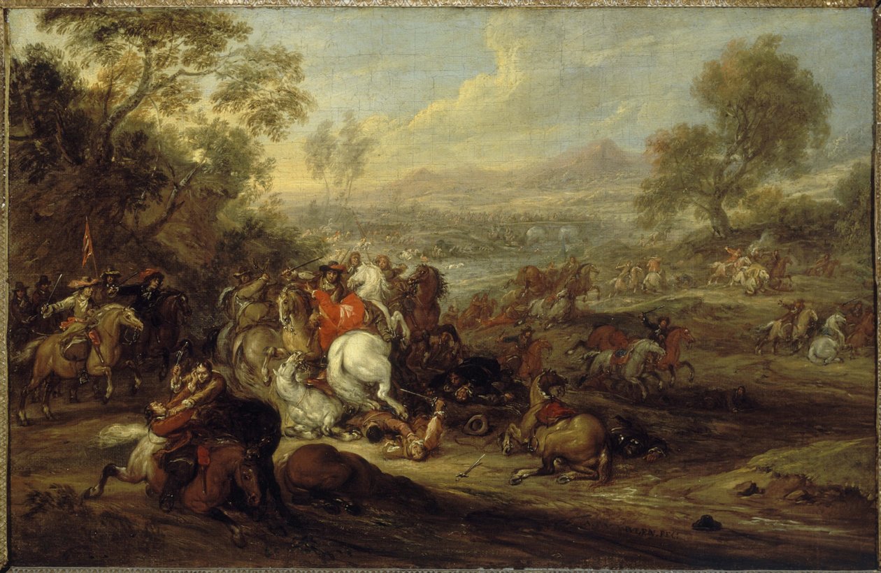 Kavalleriets chock eller kavalleriets strid, mellan 1652 och 1690 (olja på duk) av Adam Frans van der Meulen