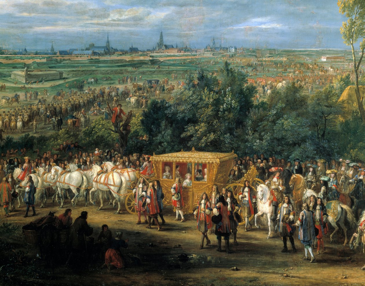 Inträde av kung Ludvig XIV och drottning Marie Therese den 30 juli av Adam Frans van der Meulen