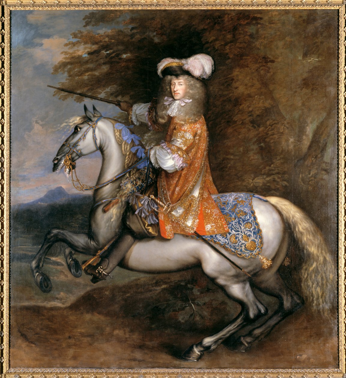 Lord William Cavendish, senare 4:e earlen och 1:e hertigen av Devonshire till häst (olja på duk) av Adam Frans van der Meulen