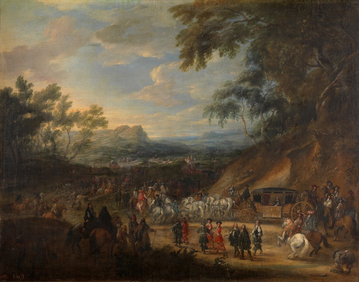 Luis de Benavides Carrillo, markis av Caracena och hans följe av Adam Frans van der Meulen