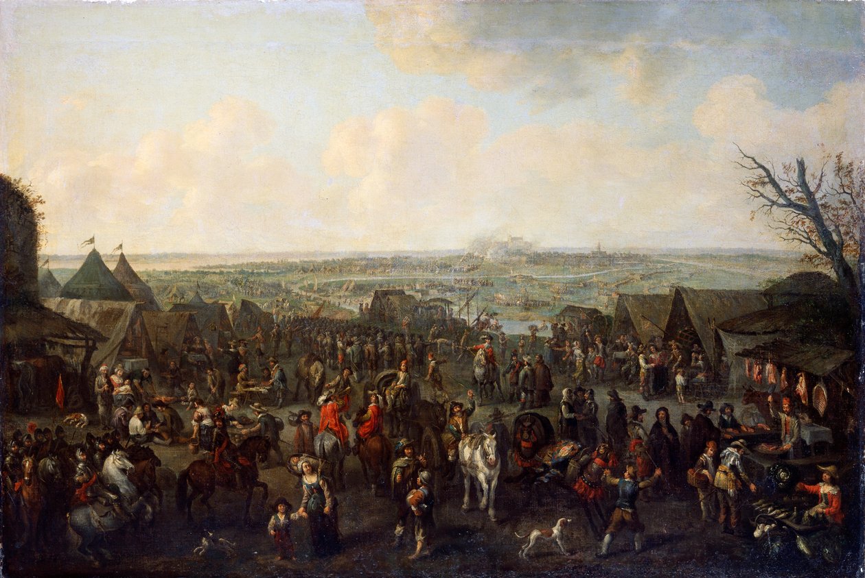 Belägringen av en stad, 1660. av Adam Frans van der Meulen