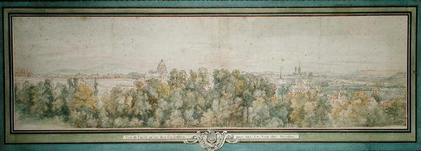 Utsikt över Paris från Gobelins Workshop (wc på papper) av Adam Frans van der Meulen