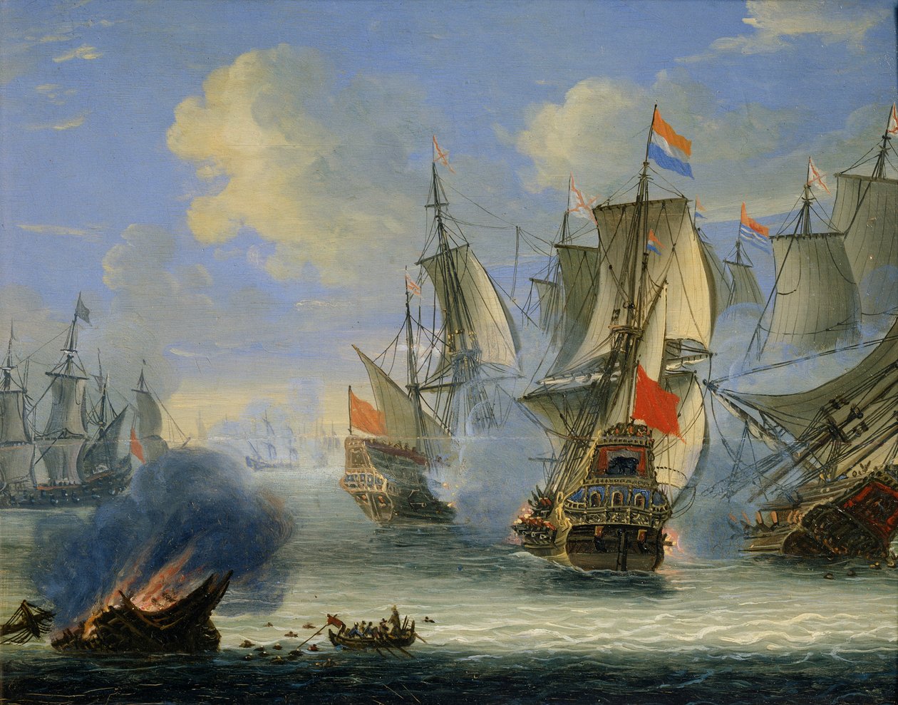 Ett sjöslag, sent 1600- eller 1700-tal. av Adam Silo