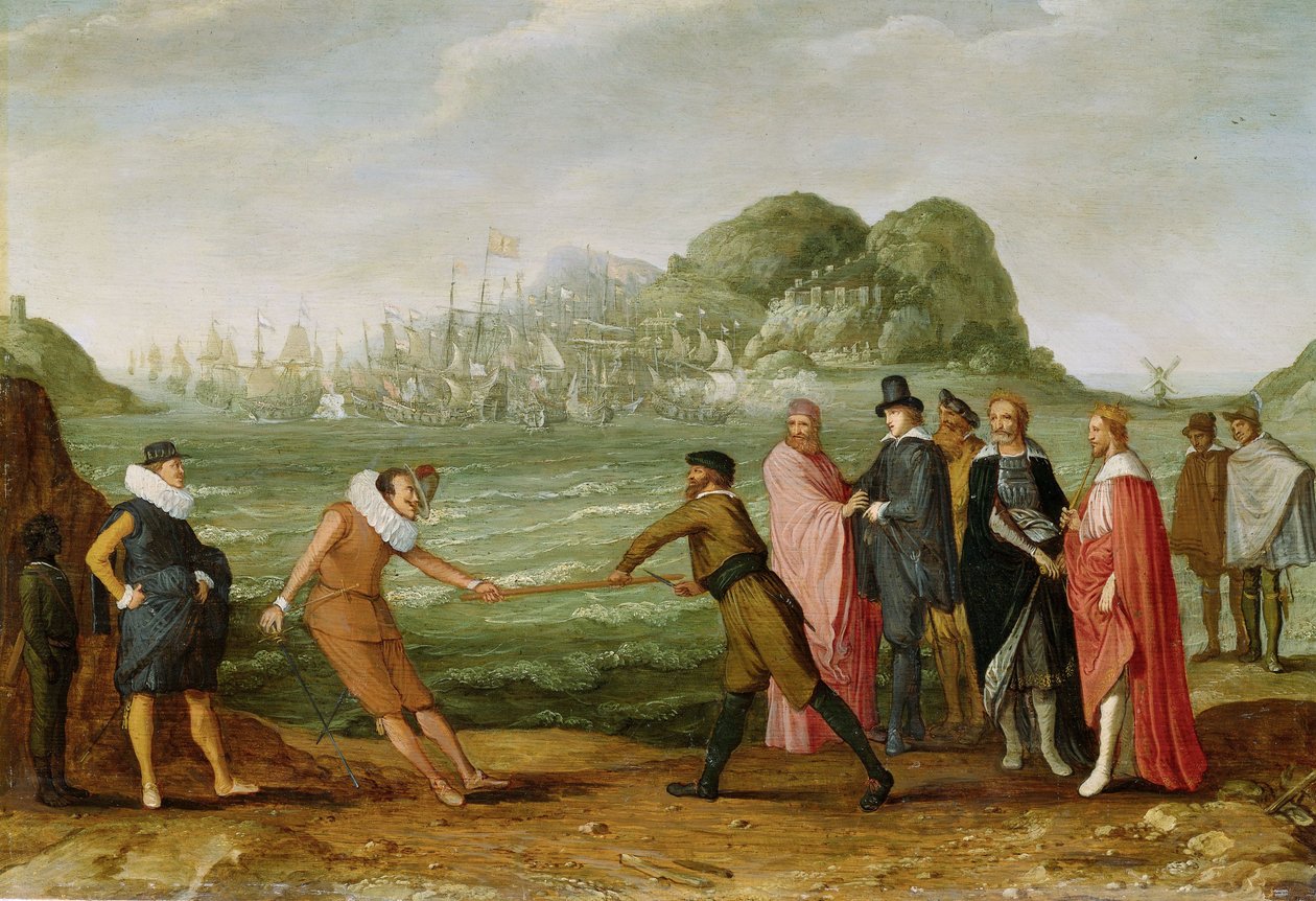 Allegori om holländarnas seger över den spanska flottan vid Gibraltar den 25 april 1607, ca 1615-30 av Adam Willaerts