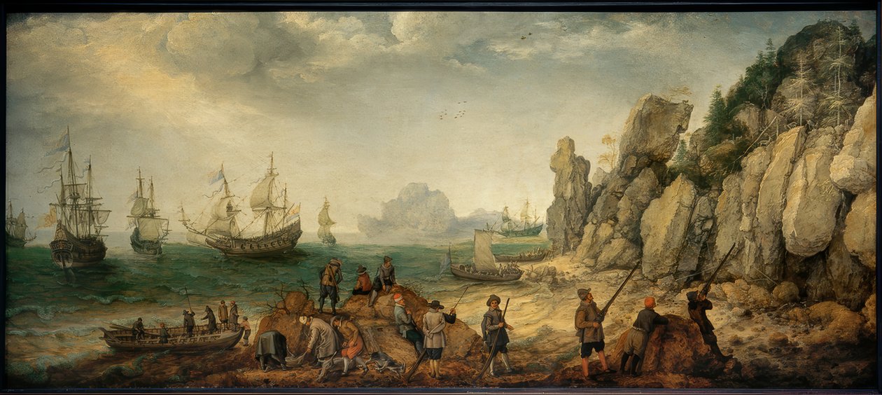 Vildgetjakt på stenig kust av Adam Willarts