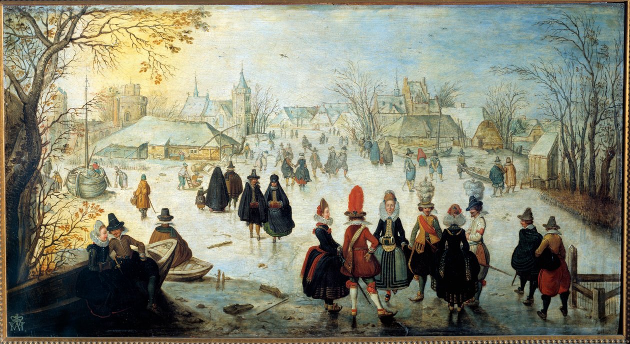 Les skaters Målning av Adam Van Breen (1599-1665) 1600-talets sön. 0,35x0,65 m av Adam van Breen