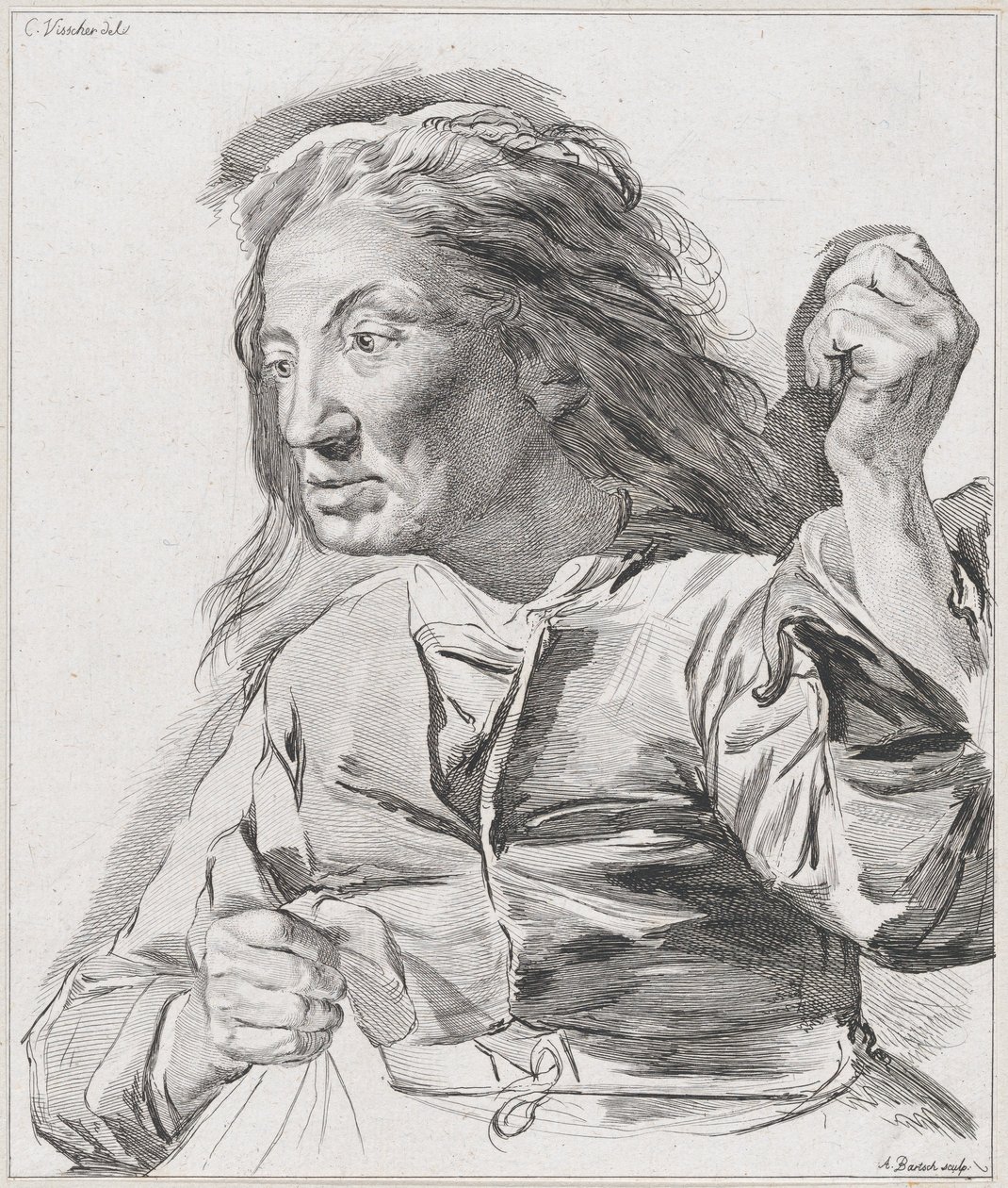 En gammal kvinna med knutna nävar, 1786. av Adam von Bartsch