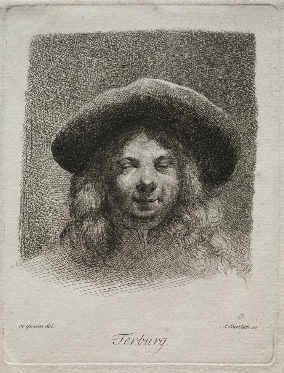 Porträtt av Gerard Terborch av Adam von Bartsch