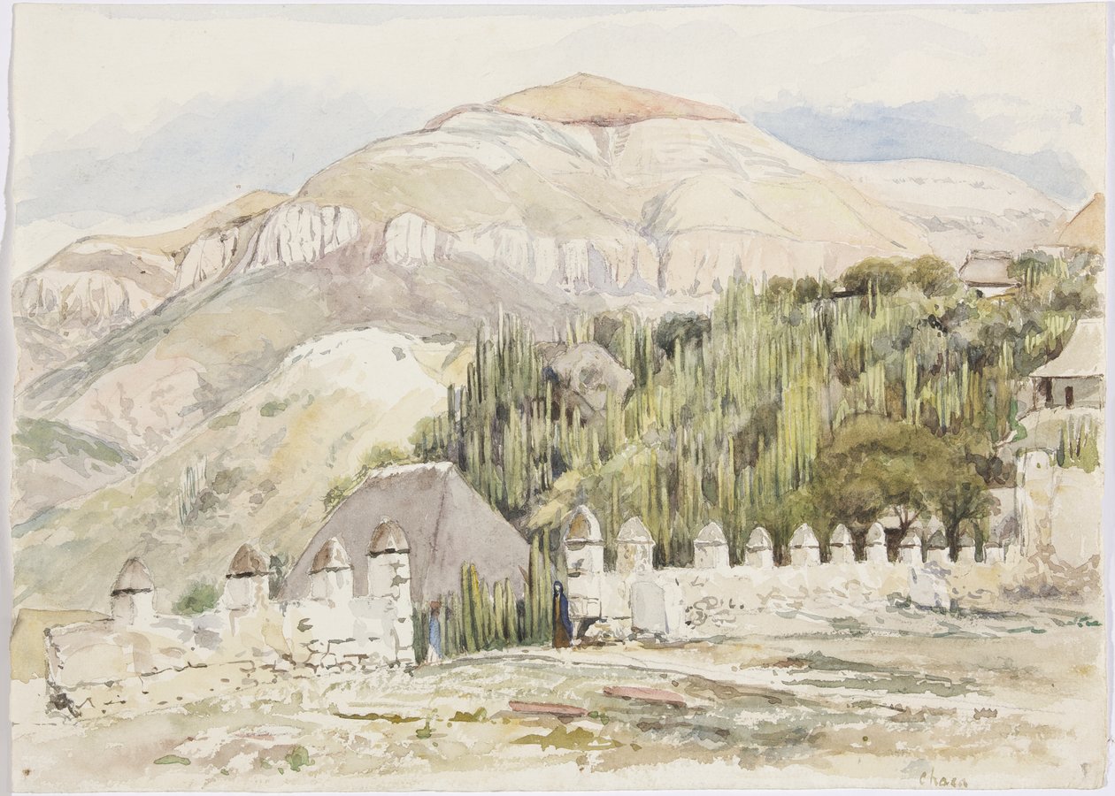 Kyrkhägnad, Metztitlán, Hidalgo, Mexiko (akvarell) av Adela Breton