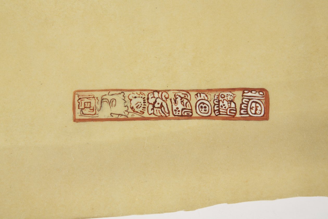 Design från en kruka Belize (tidigare Brittiska Honduras) Gjord på kalkerpapper (akvarell) av Adela Breton