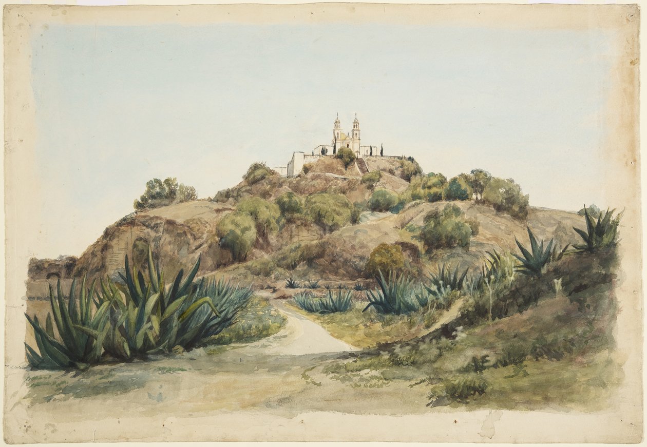 Stora pyramiden och kyrkan, Cholula av Adela Breton