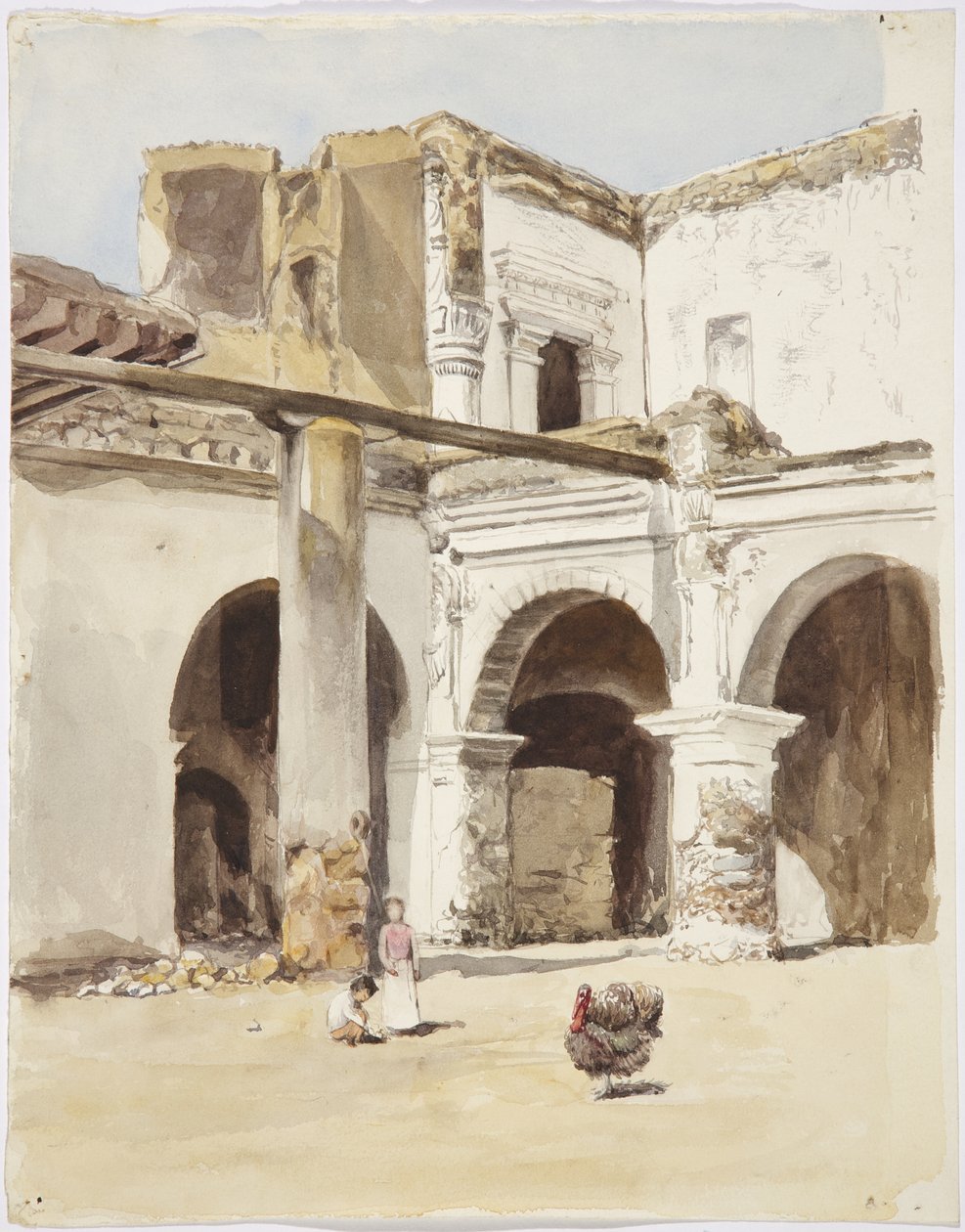 Ruin - gammalt hus i Chalchicomula, Puebla State, Mexiko (akvarell) av Adela Breton
