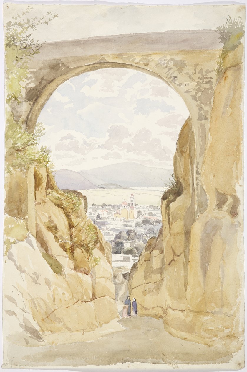 San Andres Chalchicomula, Puebla State, Mexiko (akvarell) av Adela Breton