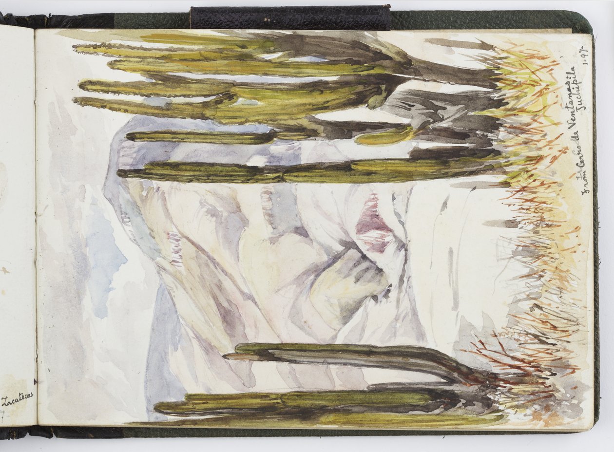 Skissbok med akvareller, teckningar och anteckningar, Mexiko, 1896-1898 (akvarell) av Adela Breton