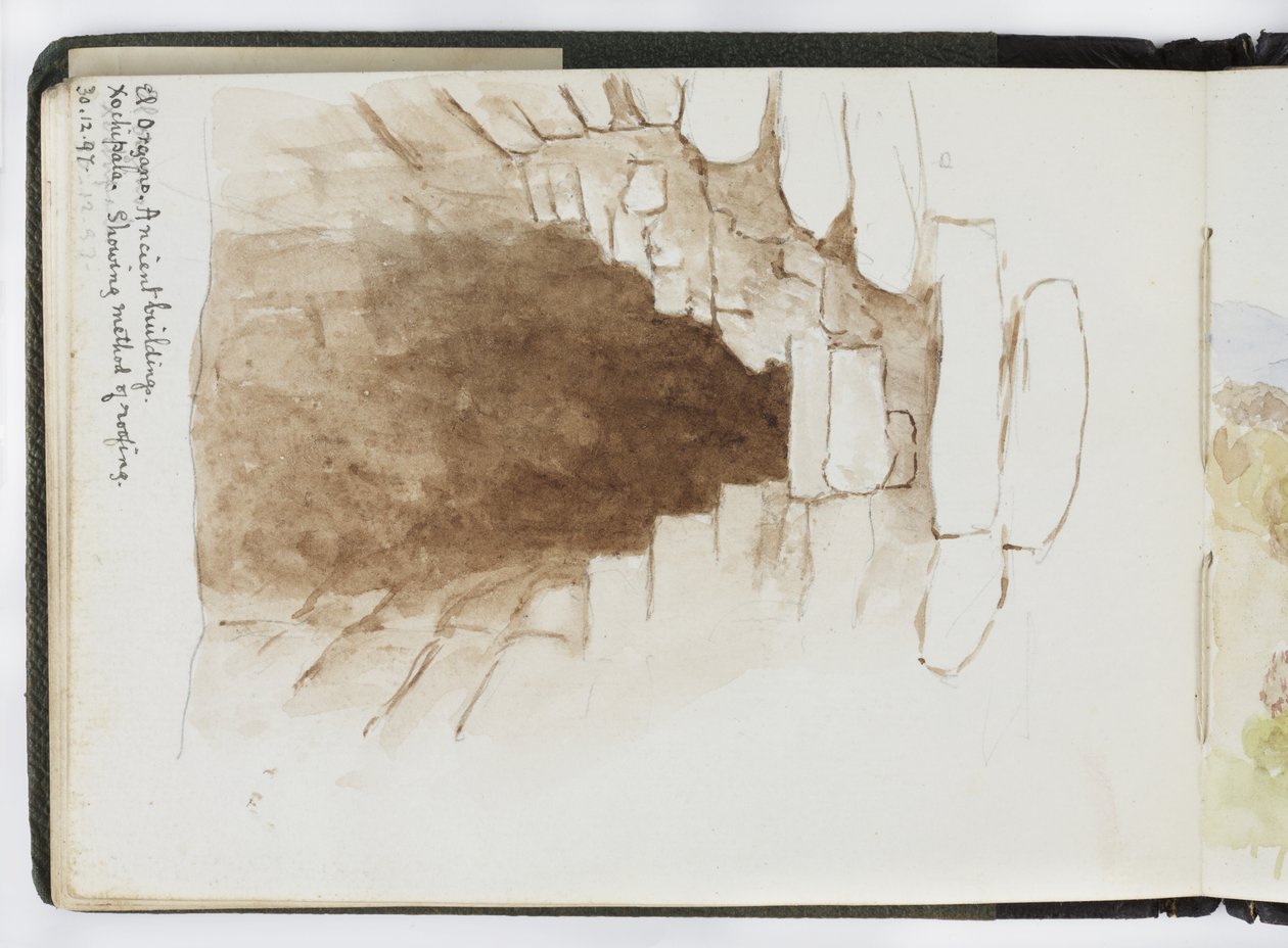 Skissbok med akvareller, teckningar och anteckningar, Mexiko, 1896-1898 (akvarell) av Adela Breton