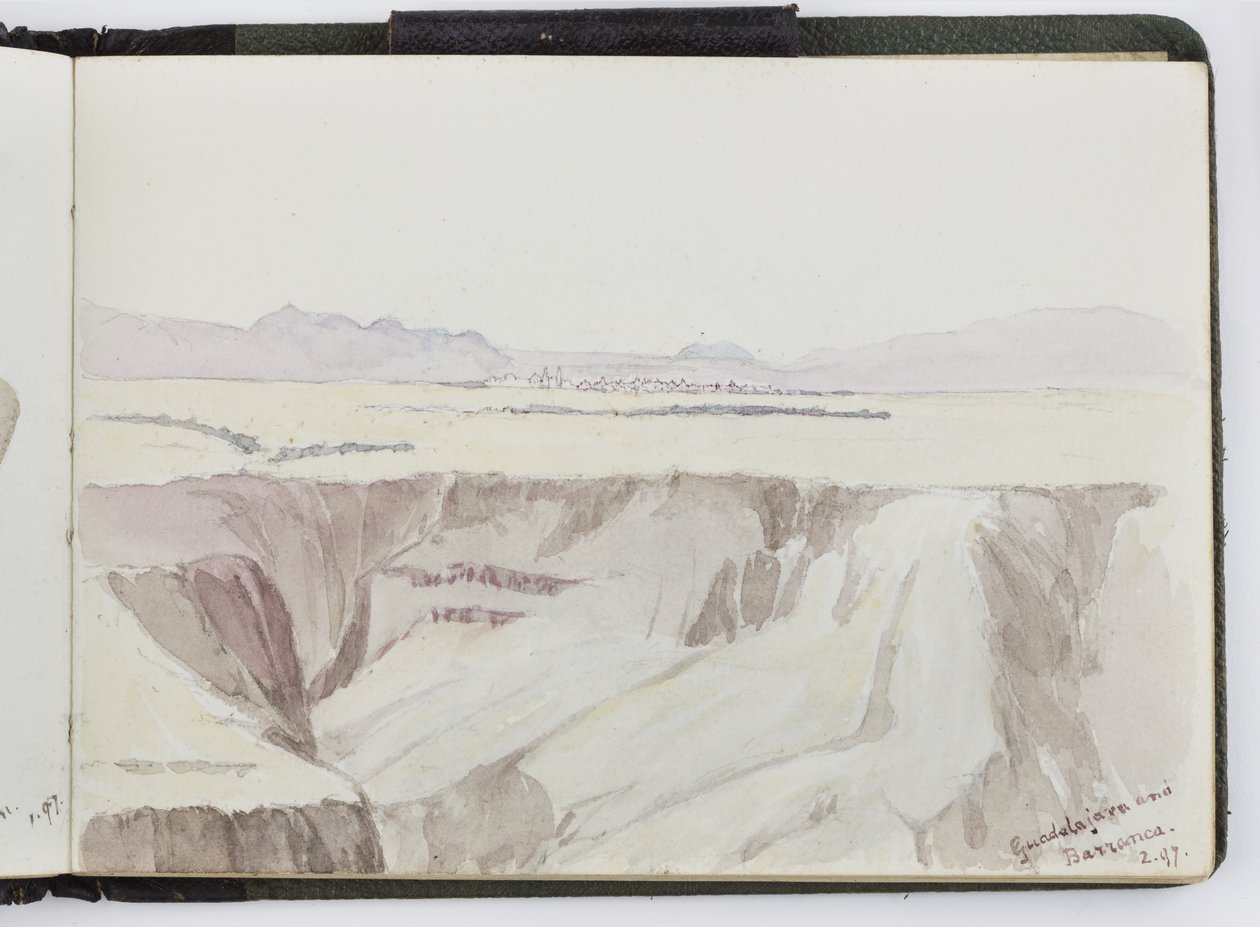 Skissbok med vattenfärger, teckningar och anteckningar, Mexiko, 1896-1898 (akvarell) av Adela Breton