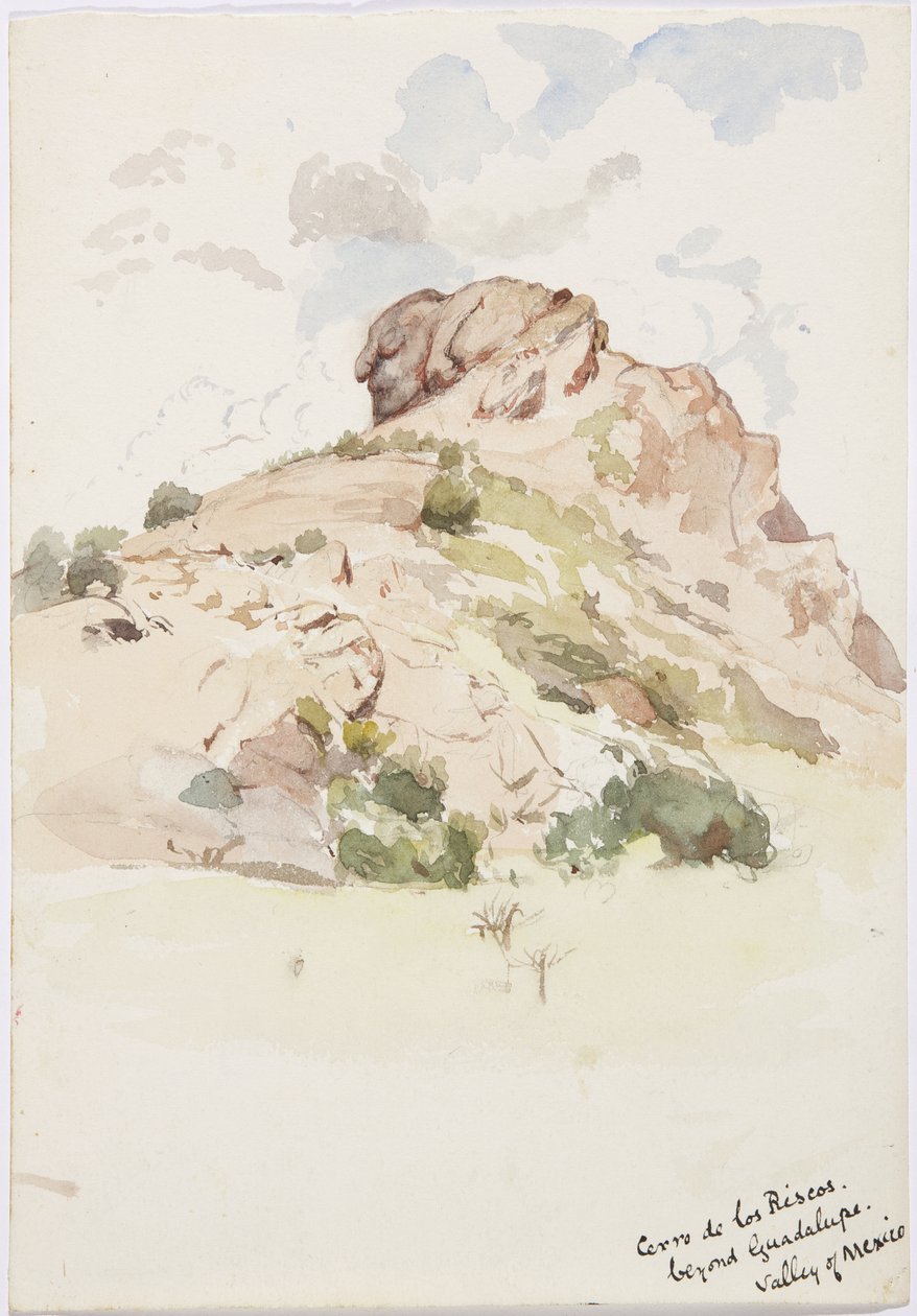 Utsikt - Cerro de los Riscos, bortom Guadalupe, Mexiko (akvarell) av Adela Breton