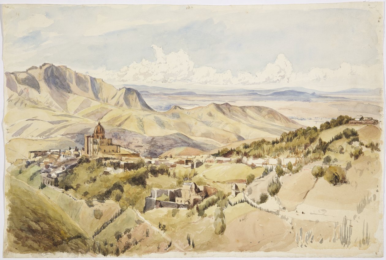 Utsikt nära Guanajuato, Guanajuato State, Mexiko (akvarell) av Adela Breton