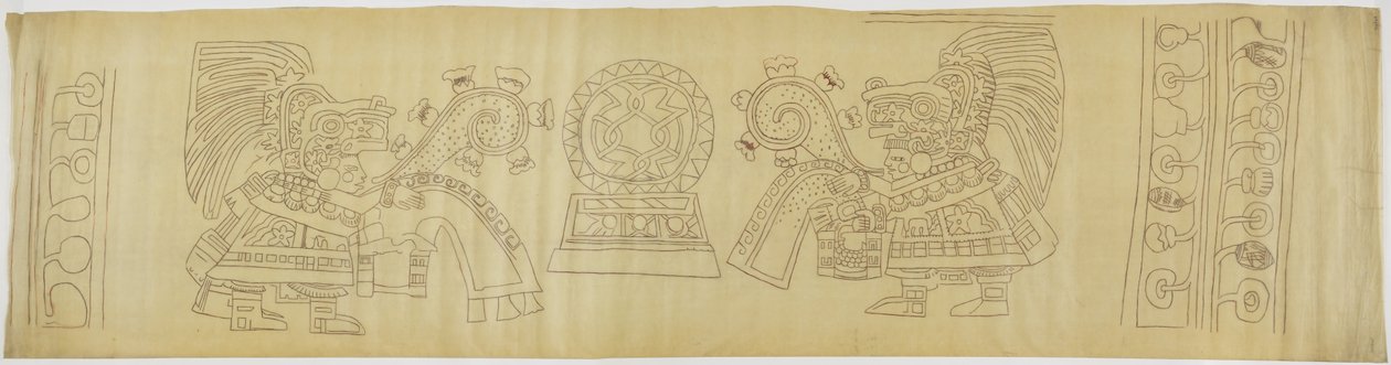 Väggmålning från Teotihuacan, Mexico State Casa de Barrios - "Prästernas hus" av Adela Breton