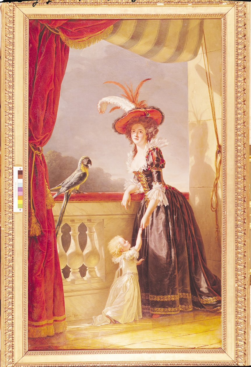 Portræt af Louise-Elisabeth de France (1727-59) hertuginde af Parma og hendes søn Ferdinand (1751-1802), 1786 sverige av Adelaide Labille Guiard