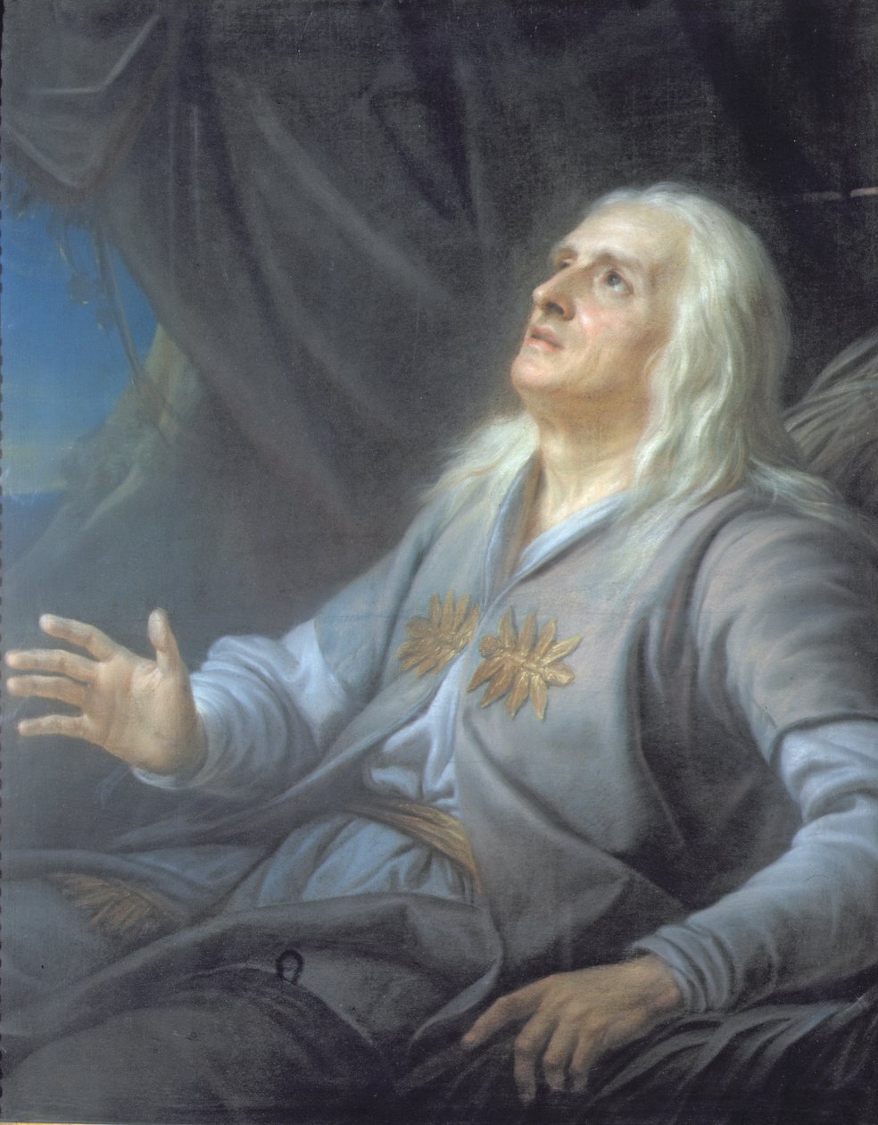 Skådespelaren J.B. Brizard (1721-91) i rollen som kung Lear, från William Shakespeares (1564-1616) pjäs (pastell på papper) av Adelaide Labille Guiard
