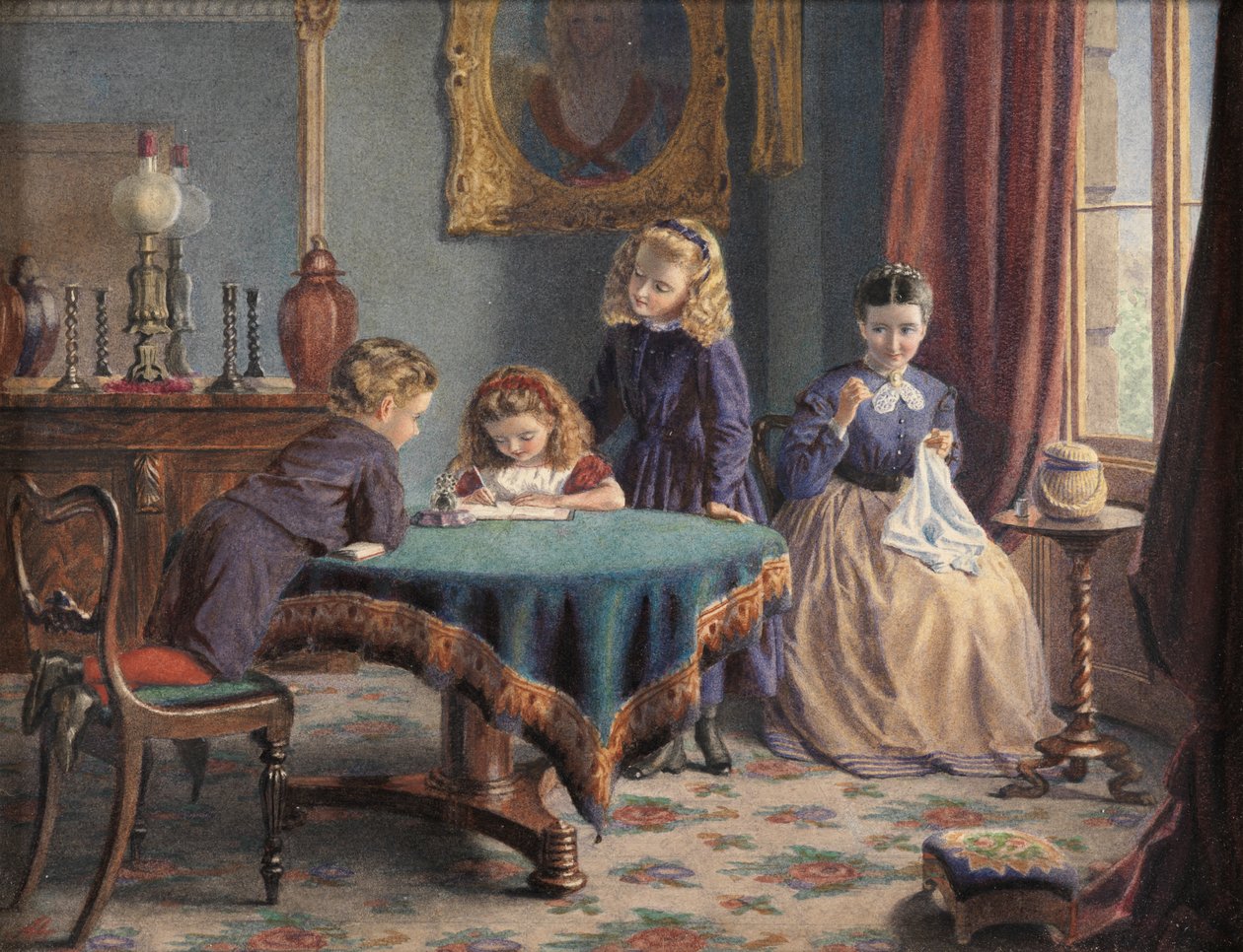 Hennes första brev (akvarell) av Adelaide Agnes Maguire