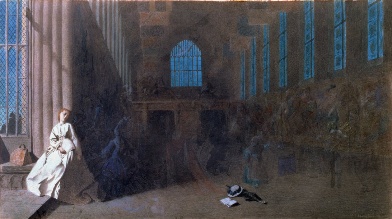 Dreams of the Past, Hampton Court (akvarell på papper) av Adelaide Claxton