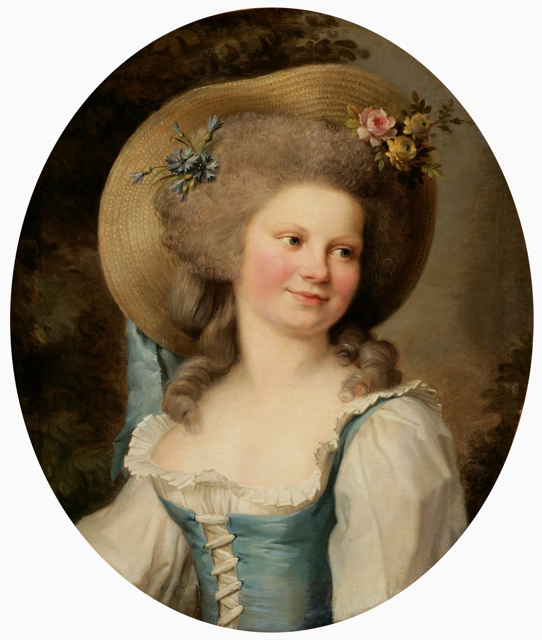 Madame Dugazon 1755-1821 som Babet i komedin Blaise and Babet, eller Suite of the Three Farmers. av Adelaide Labille Guiard