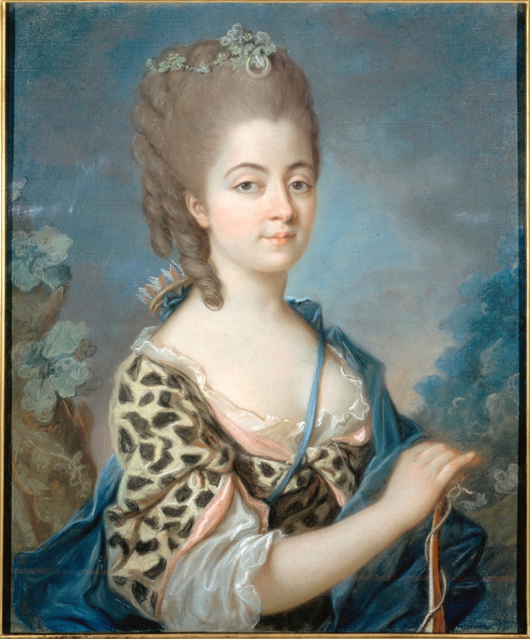 Porträtt av Marie-Aurore de Saxe 1748-1821 som Diana, ca 1777. av Adelaide Labille Guiard