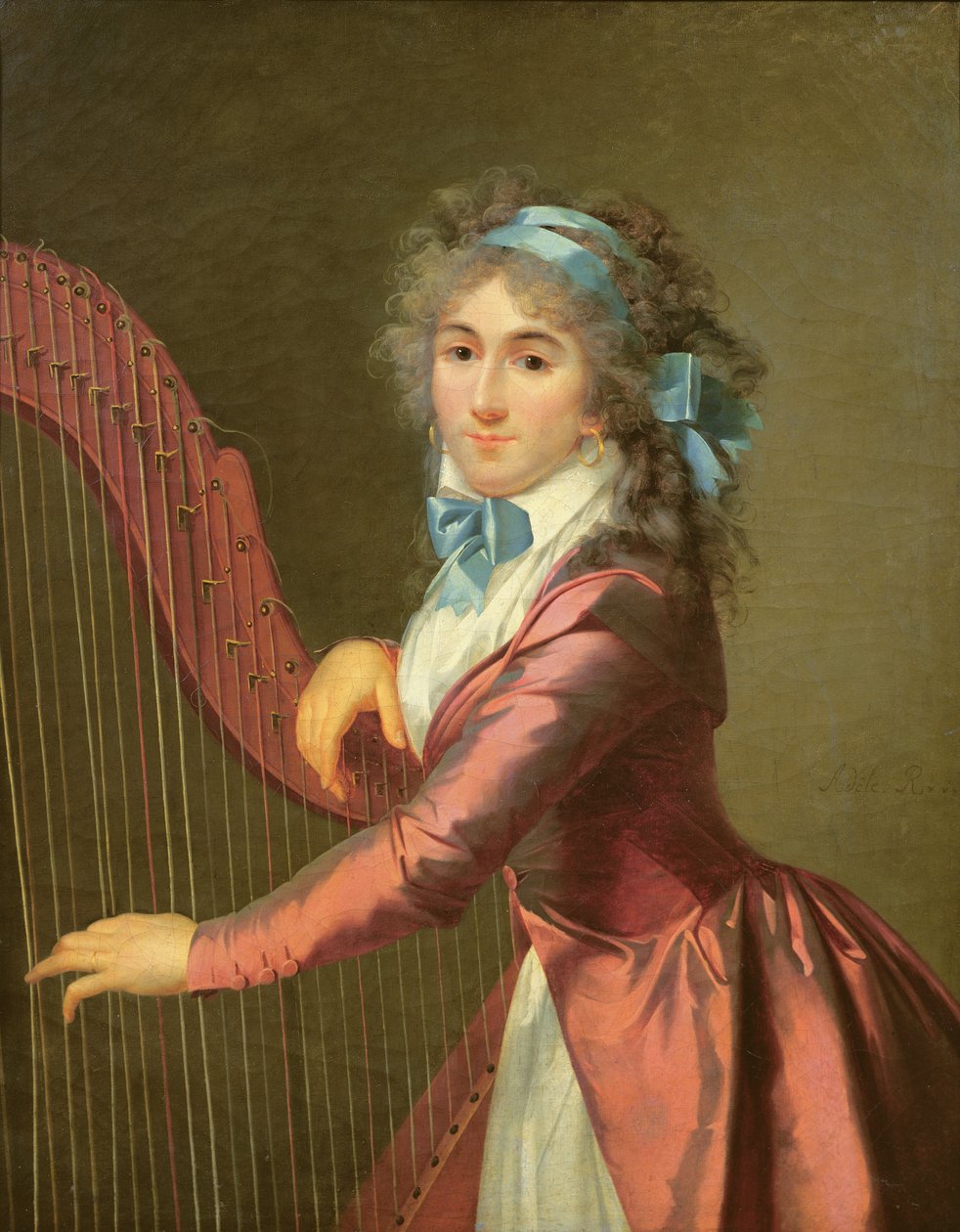 Porträtt av en ung harpist av Adele Romany