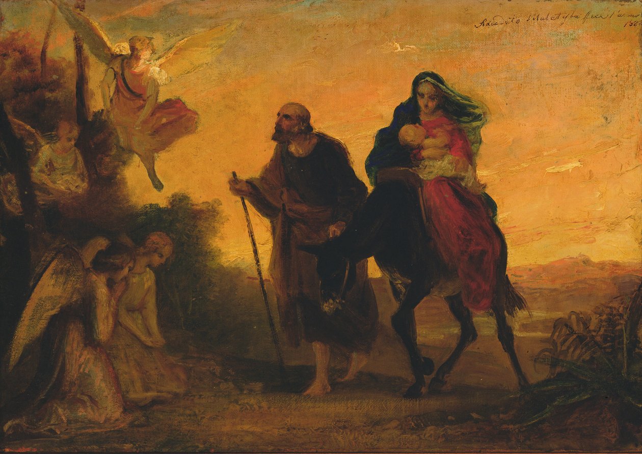 Flygningen till Egypten, 1862 av Adeodato Malatesta or Malatesti