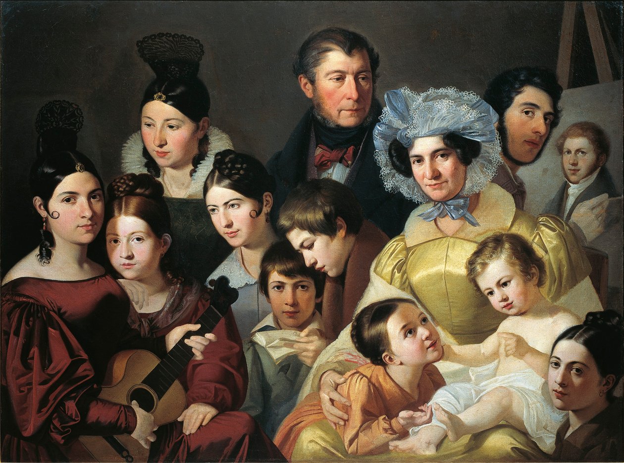 Familjen Malatesta 1835 av Adeodato Malatesta, olja på duk av Adeodato Malatesta or Malatesti