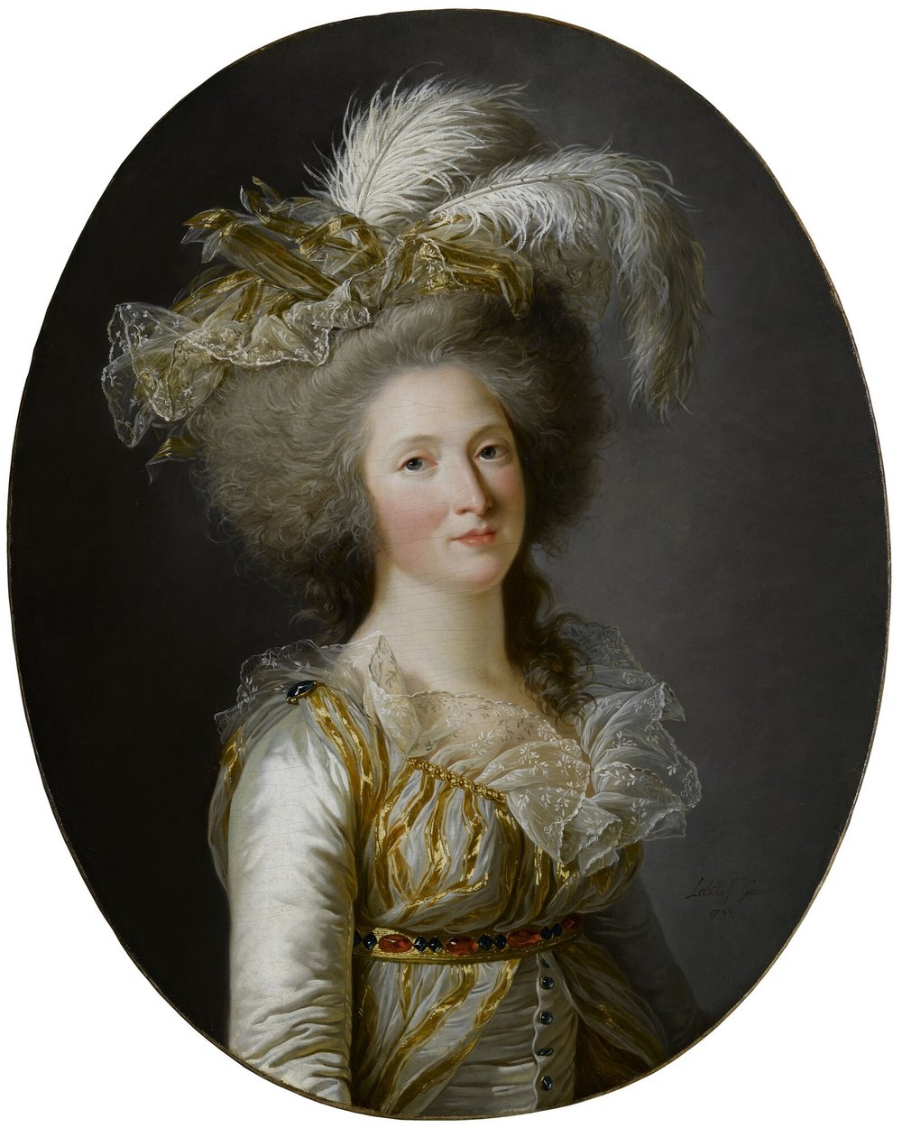 Franska: Elisabeth-Philippe-Marie-Hélène de France, dite Madame Elisabeth Elisabeth-Philippe-Marie-Hélène av Frankrike, känd som Madame Elisabeth (1764-1794) av Adelaide Labille Guiard