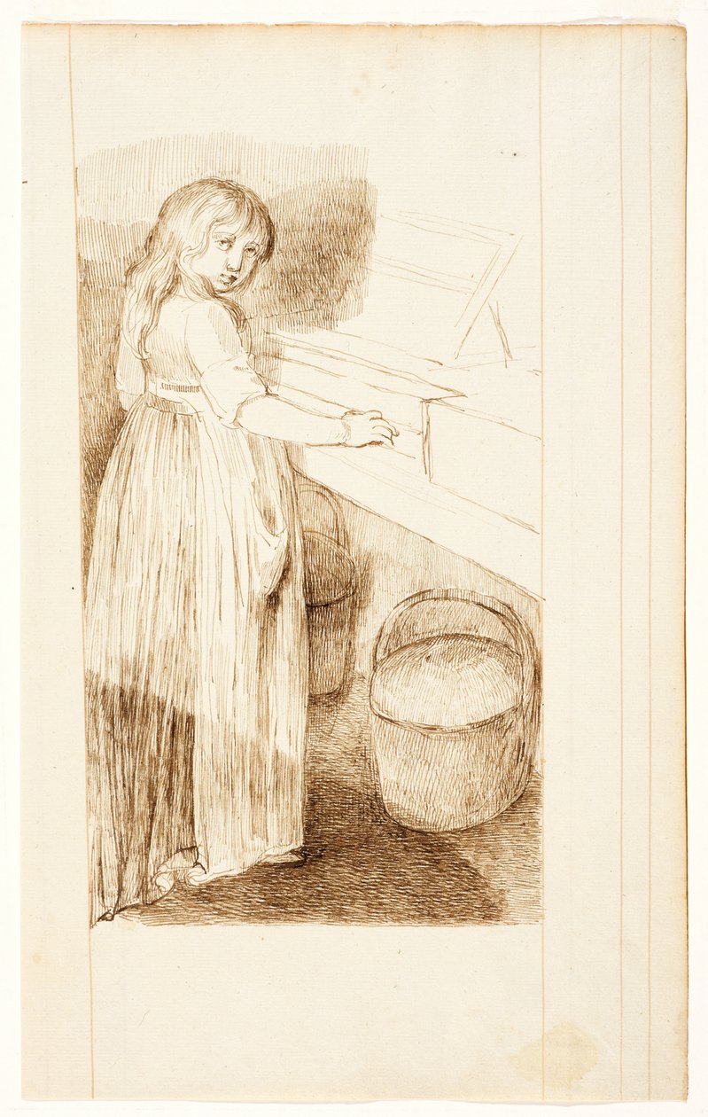En flicka som spelar fortepiano av Adélaïde Marie Anne Castellas Moitte