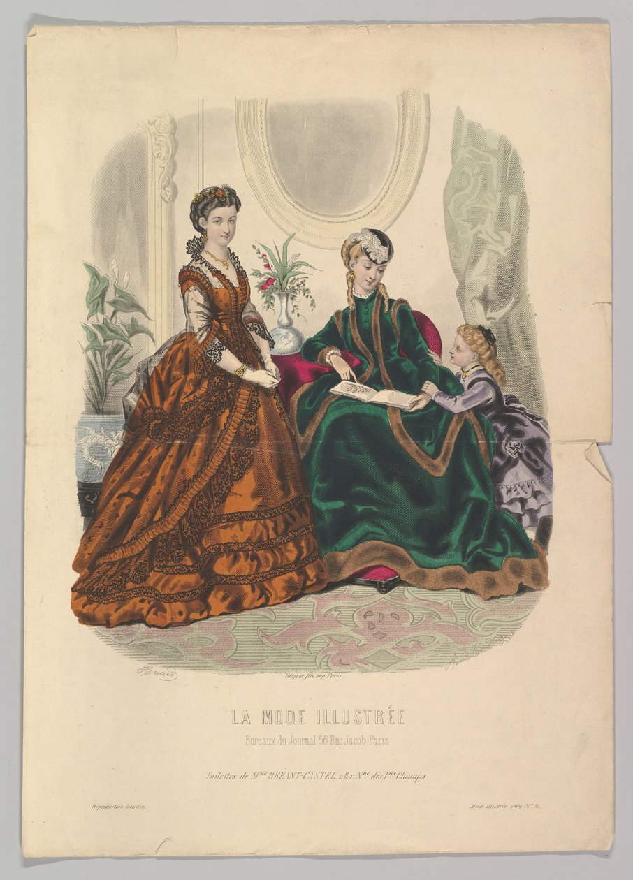 Nr 51 från La Mode Illustrée, 1869. av Adèle Anaïs Colin