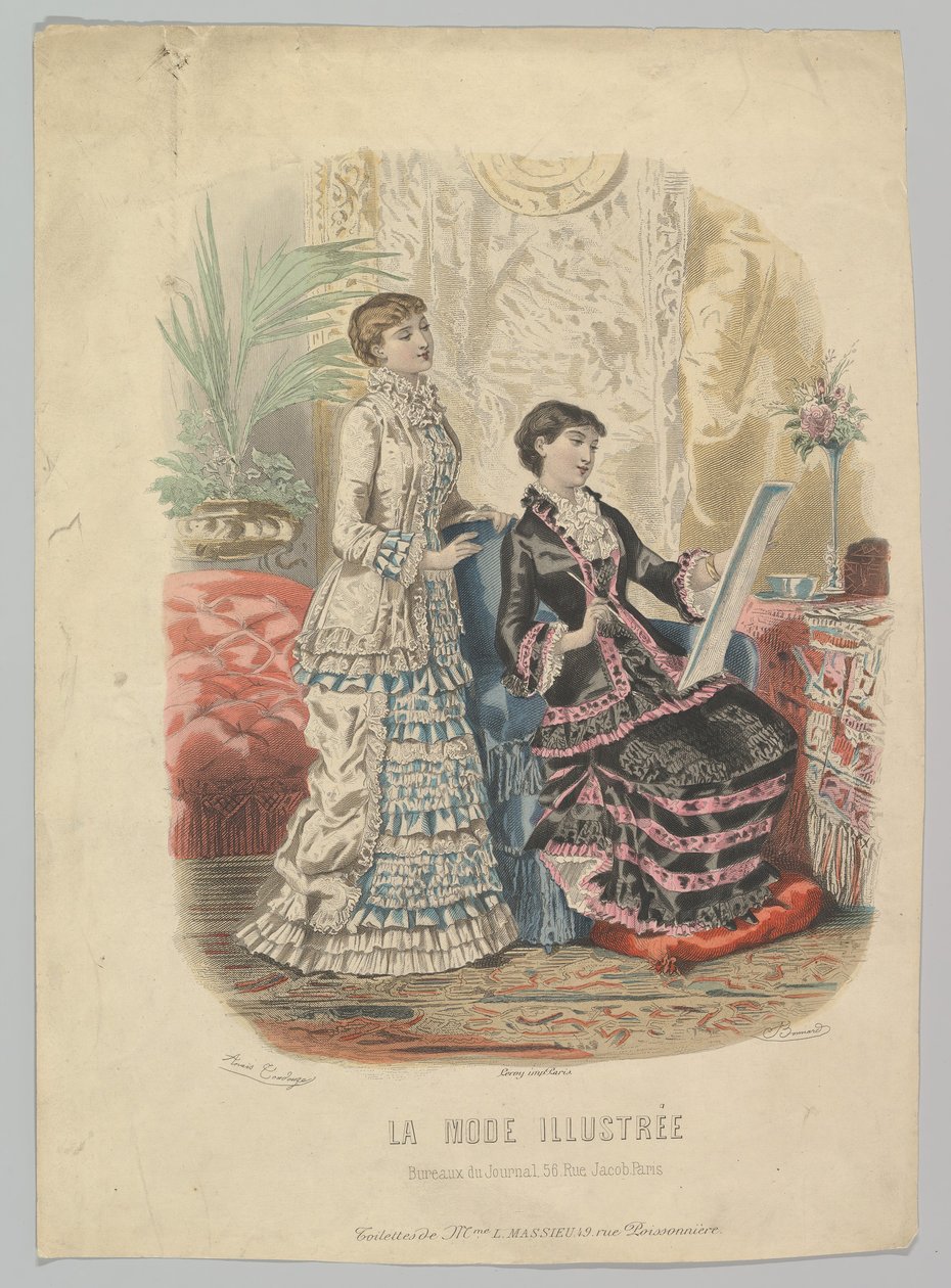 Toaletter av fru L. Massieu, från La Mode Illustrée, 1881 av Adèle Anaïs Colin