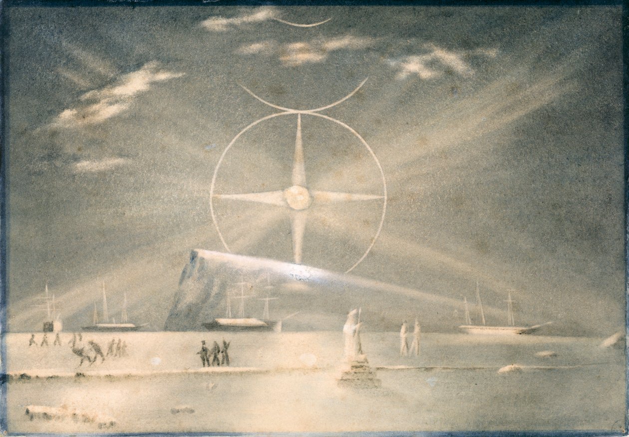 Para Selance eller Arktisk måne, ca 1850-51 (akvarell) av Admiral Pelham Aldrich