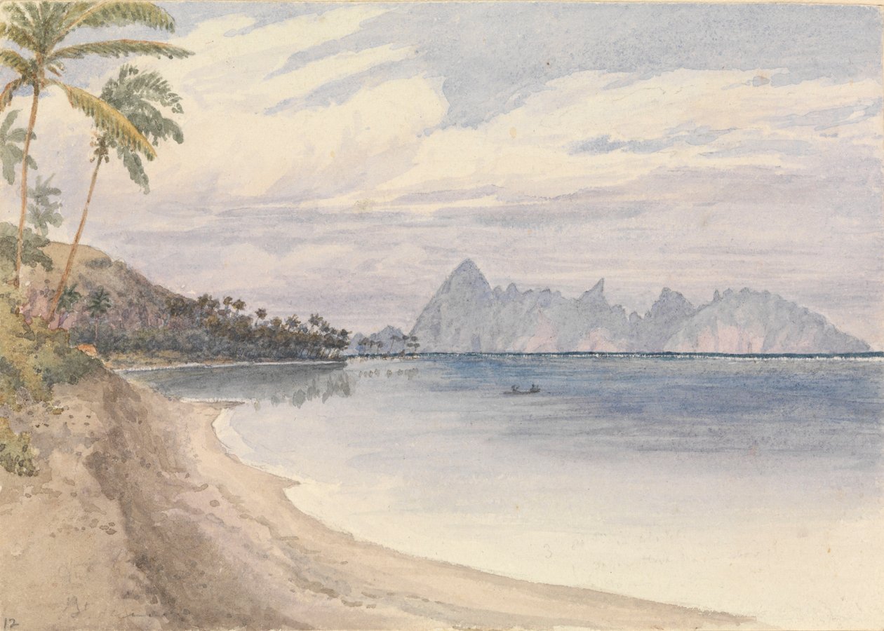 "Eimeo [Moorea] från närheten av Papeiti [Tahiti, Sällskapsöarna], 25 augusti 1849 av Admiral Sir Edward Gennys Fanshawe