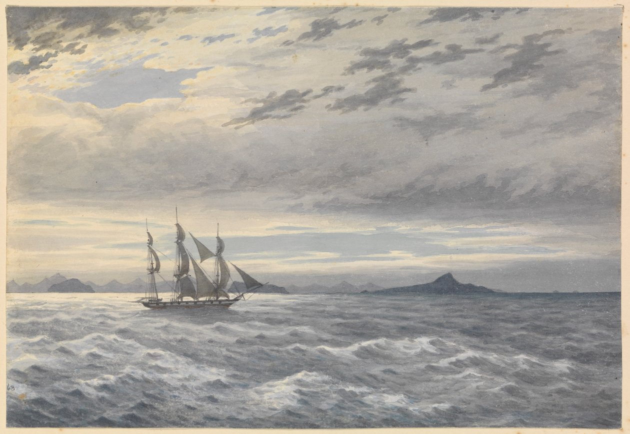 HMS "Daphne" utanför Kap Horn, 28 maj 1852 (akvarell) av Admiral Sir Edward Gennys Fanshawe